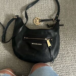 Michael Kors Black Leather Shoulder Bag